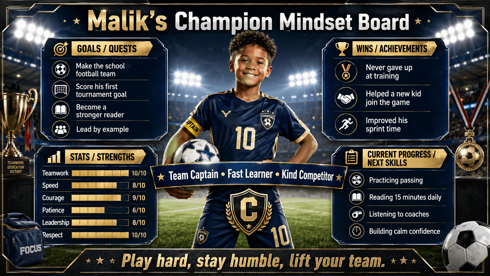 Malik sports champion focus board wallpaper